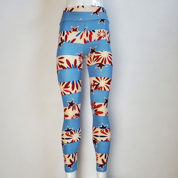NEW LuLaRoe Light Blue Fireworks Leggings - Picture 1 of 8